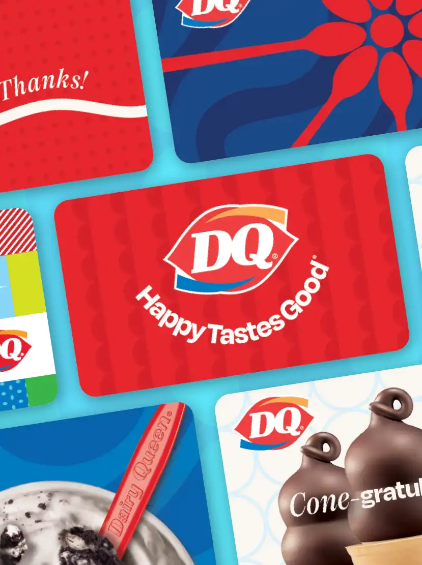 DQ gift cards with various designs