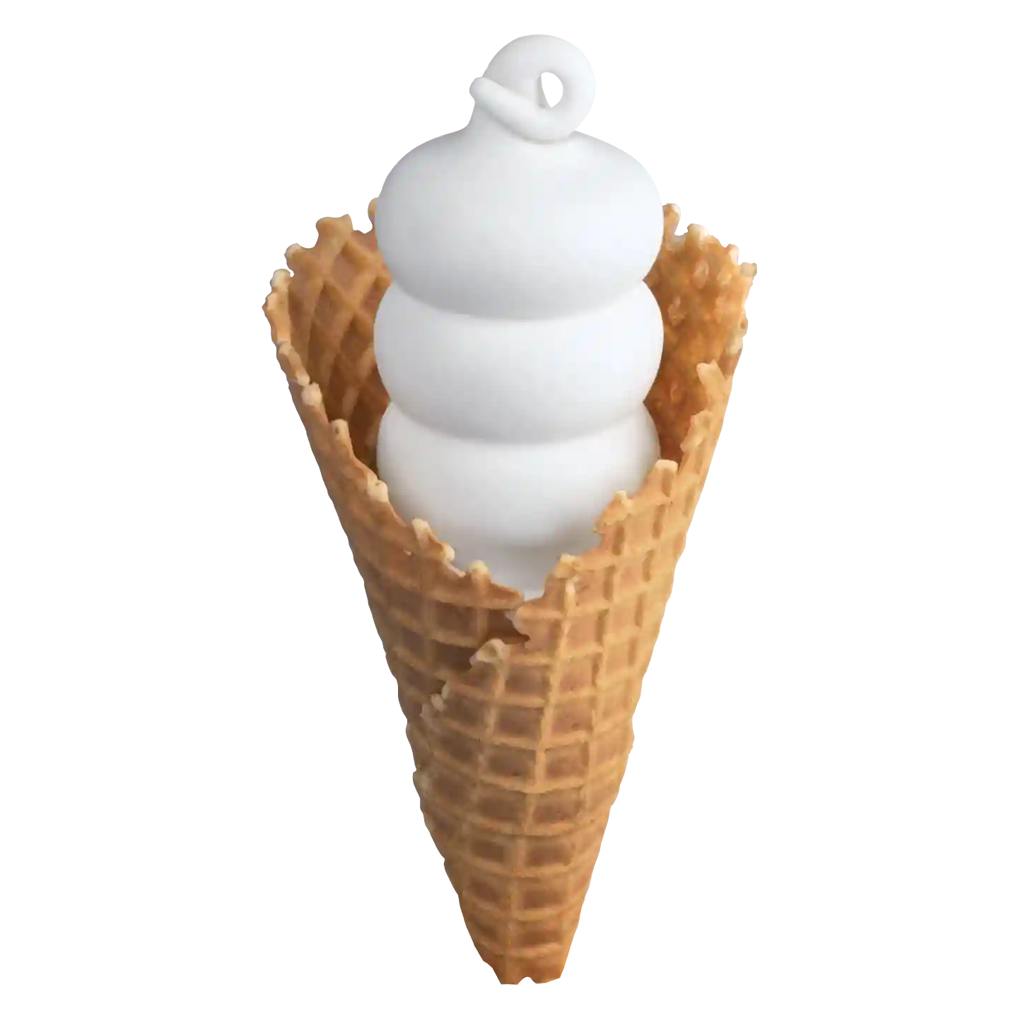 Cono waffle de vainilla de DQ.