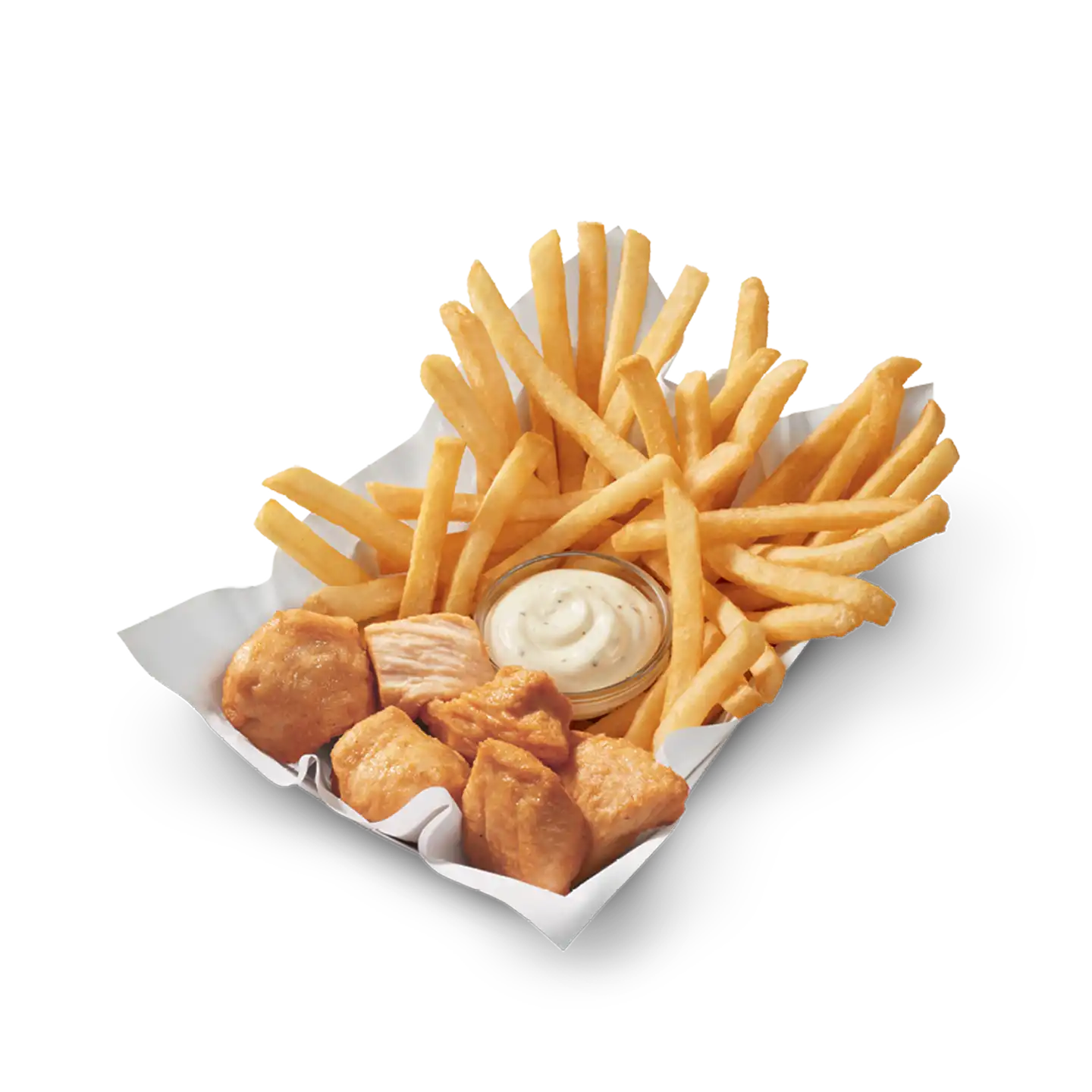 Rotisserie-style chicken strip basket