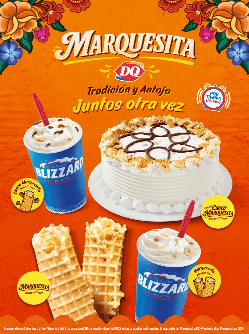 Imagen Dairy Queen Marquesita DQ Tradicion y Antojo Juntos otra vez con Blizzard, pastel y marquesitas, por tiempo limitado.