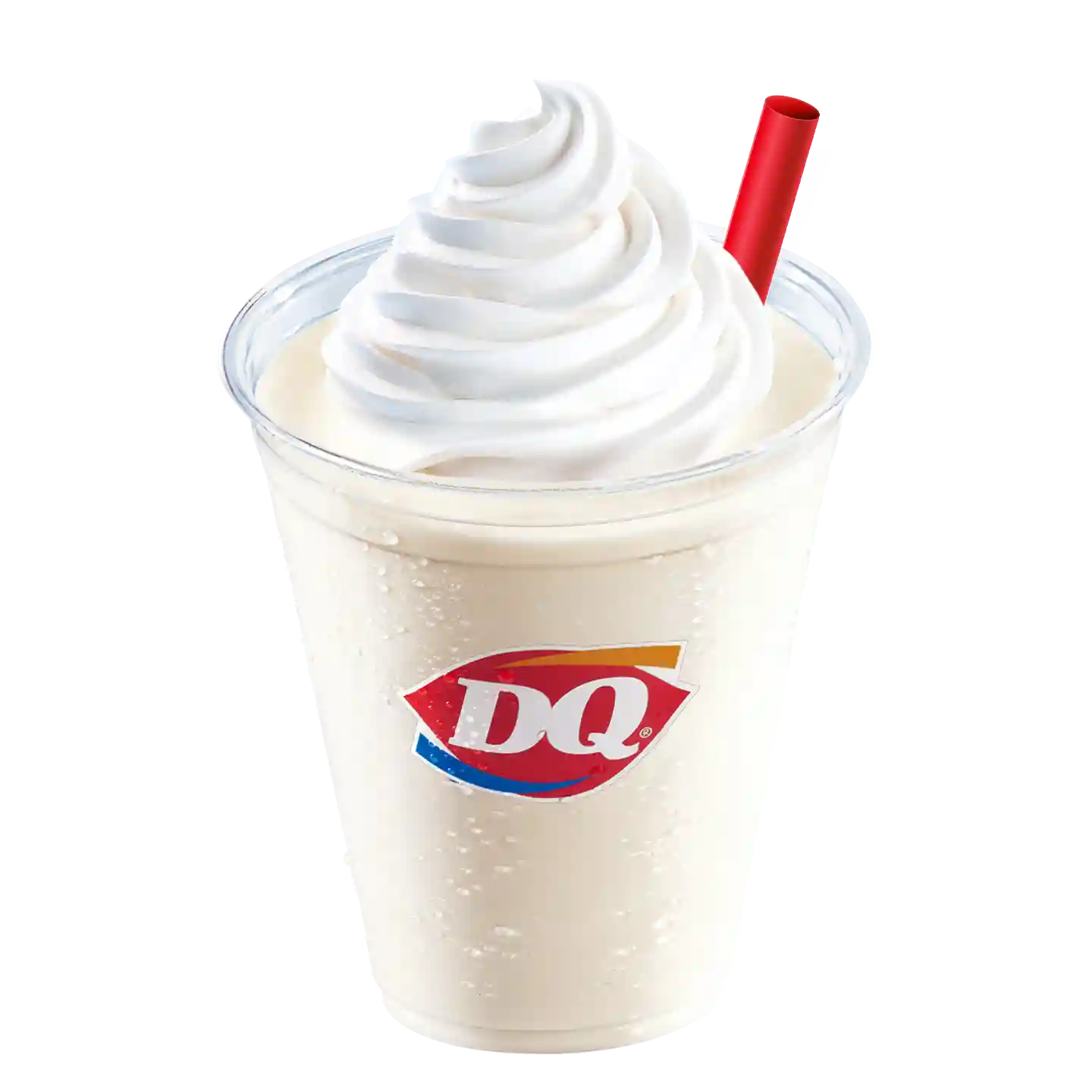 Malteada Vainilla con crema batida en vaso del la marca DQ.