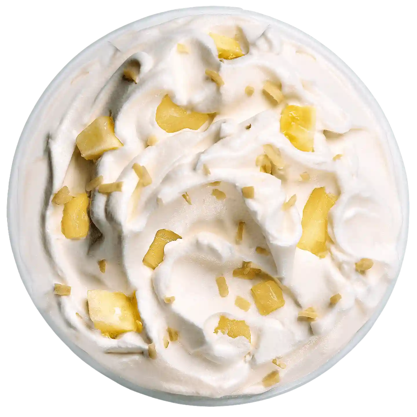 Hawaiian Blizzard de DQ con cuchara roja.
