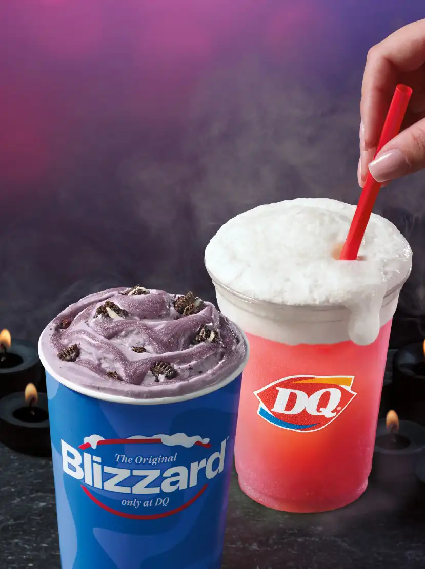 enchanted oreo blizzard treat and bubble brew DQ sparkler
