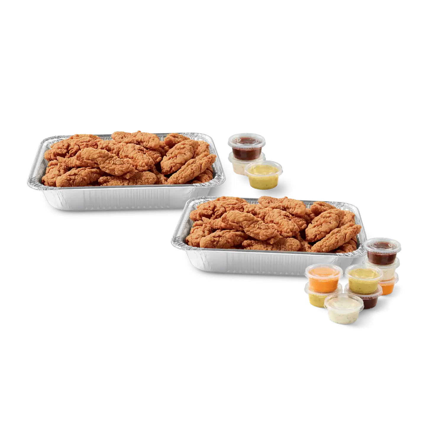 50 piece Flamethrower Chicken Strip Party Platter with dipping sauces