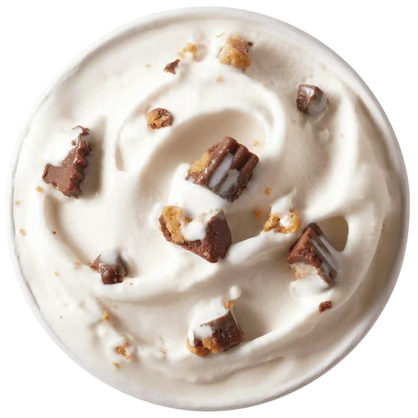 Reese’s Blizzard de DQ con cuchara roja.