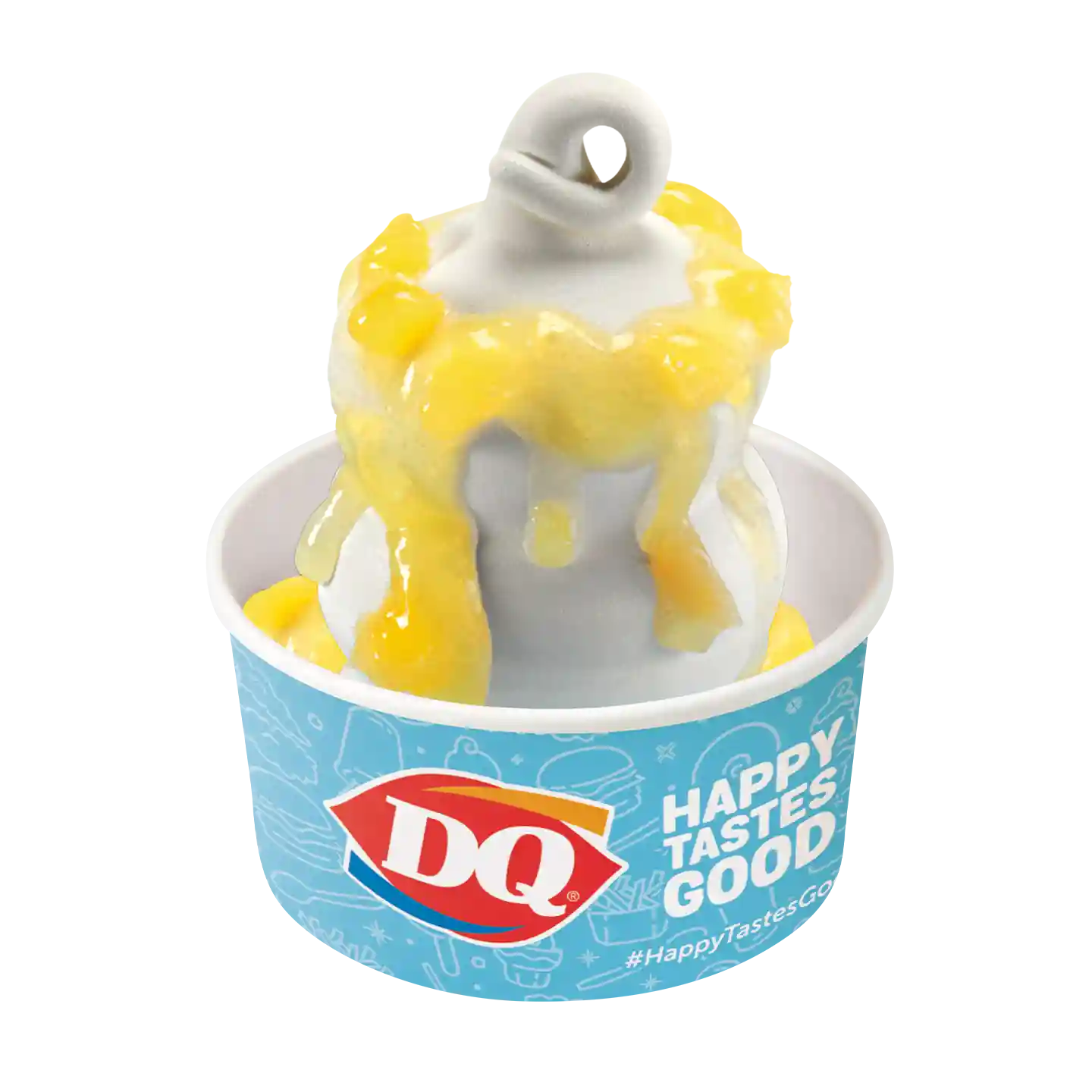 Sundae Piña en una taza de la marca DQ.