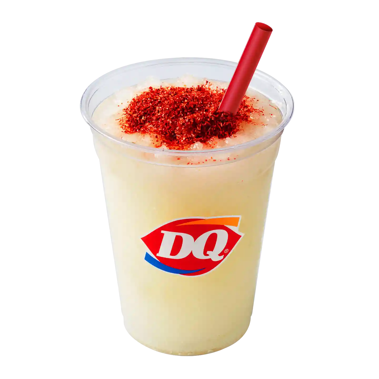 Limón Chilito Slush en un vaso de la marca DQ.