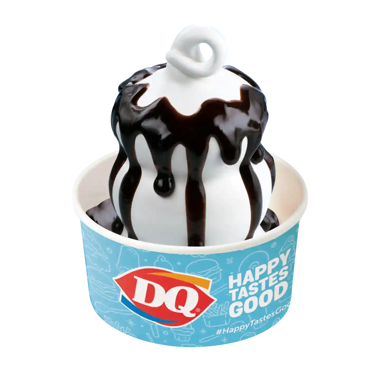 Sundae Chocolate en una taza de la marca DQ.