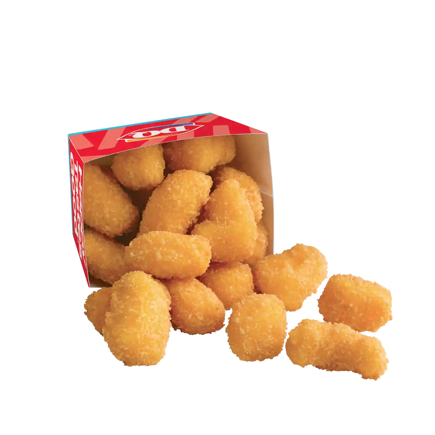 A box of deep-fried cheese curds.
