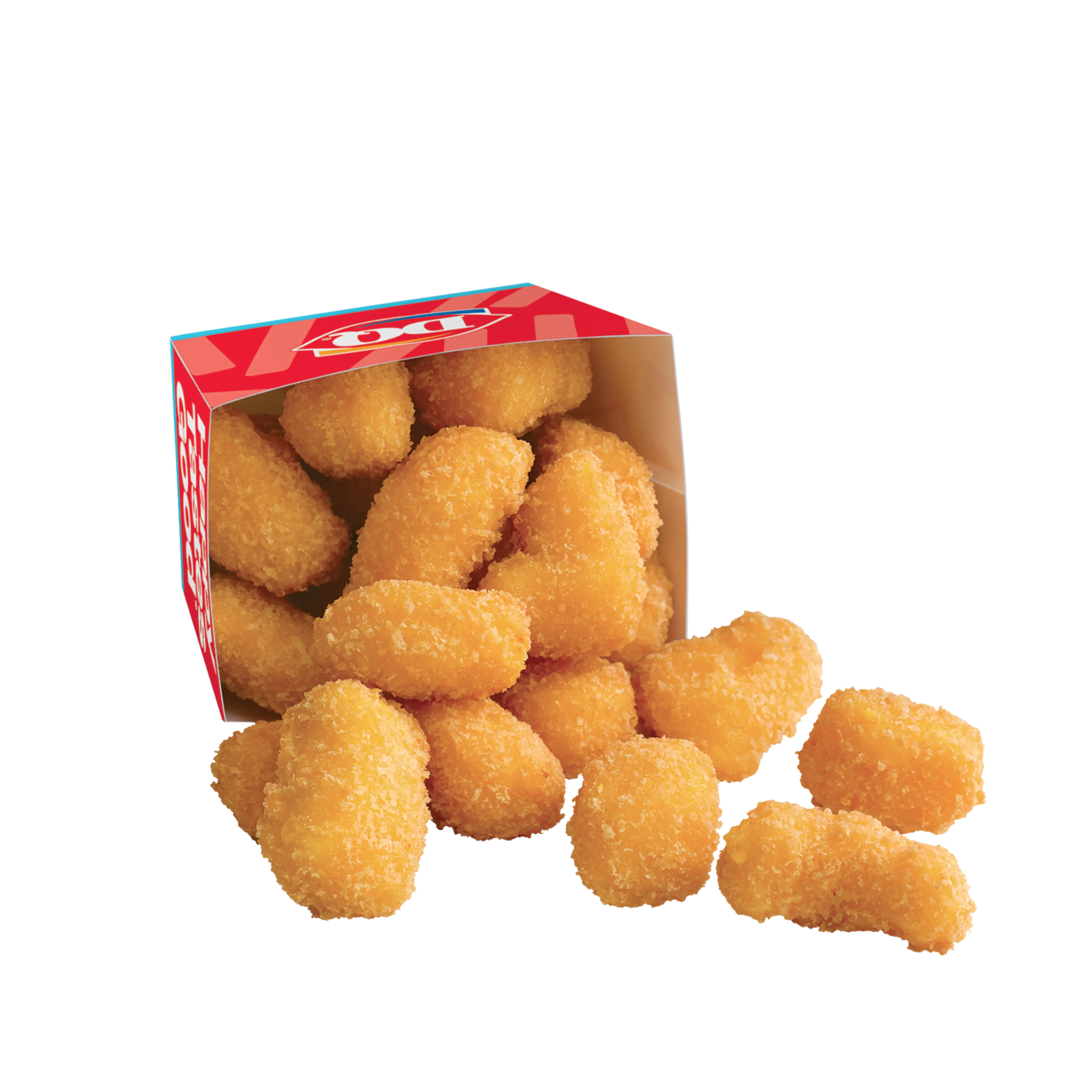 A box of deep-fried cheese curds.
