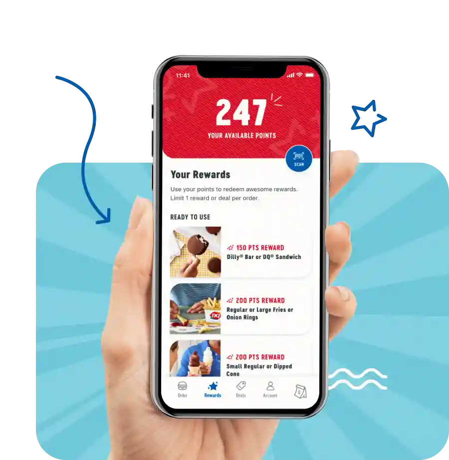 New DQ App rewards screen