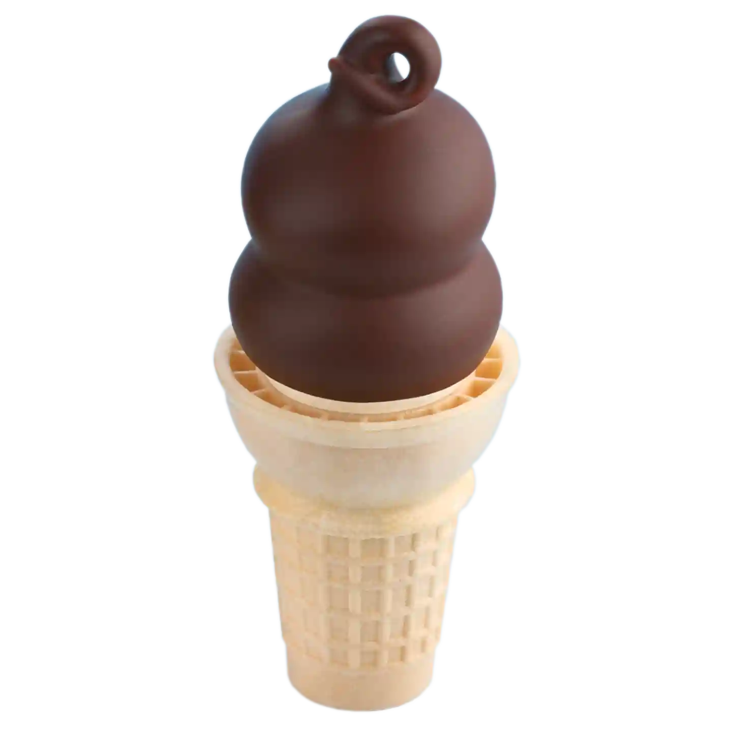 Cono cubierto de chocolate de DQ.