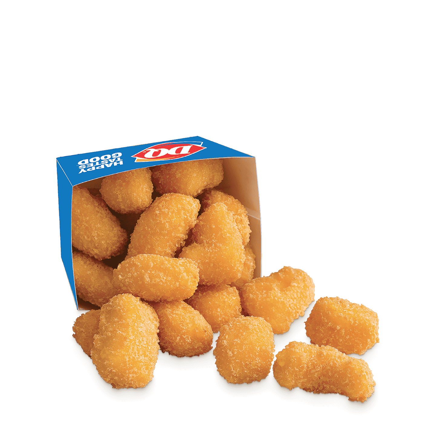 A box of deep-fried cheese curds.