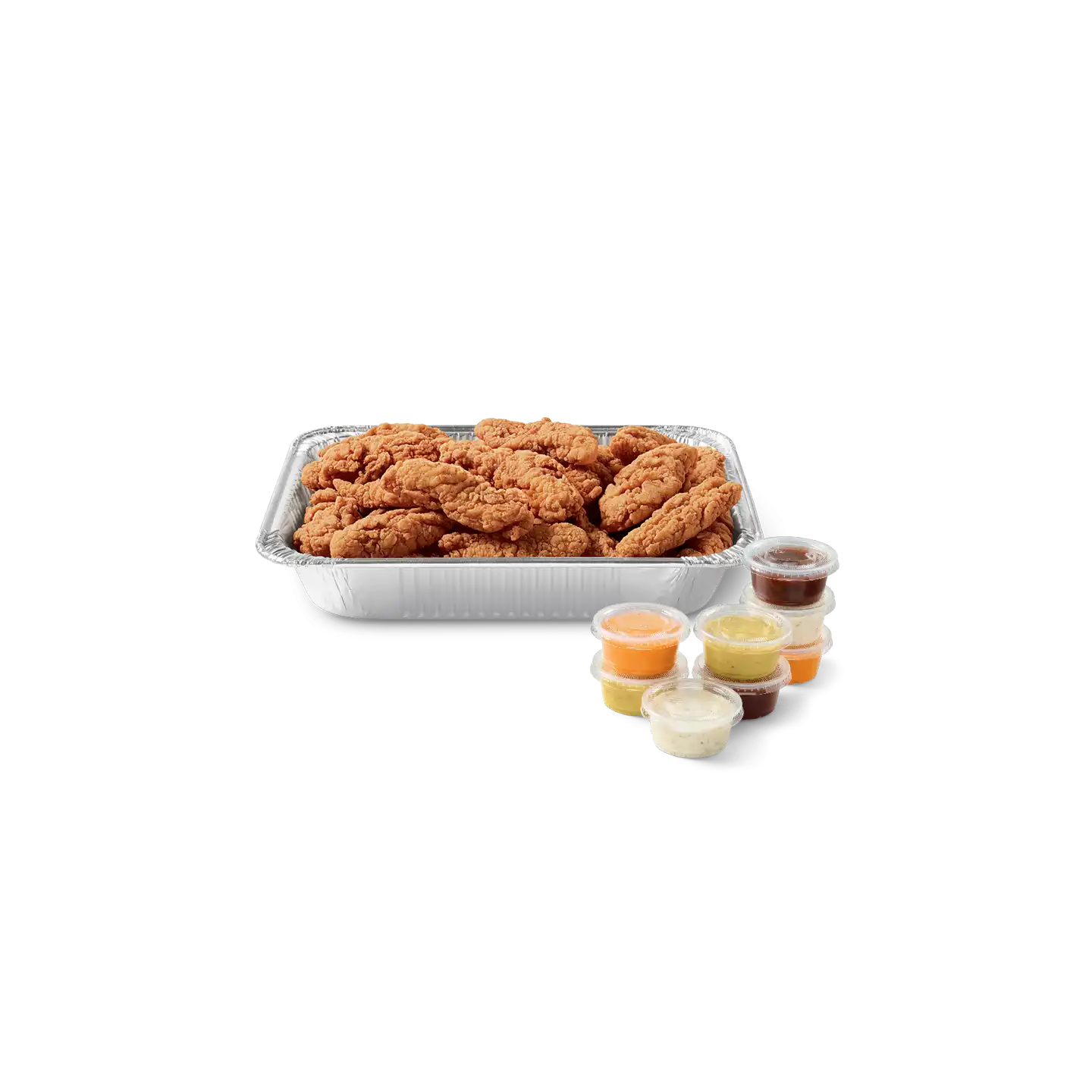 25 piece Original Chicken Strip Party Platter with 8 different dipping sauces