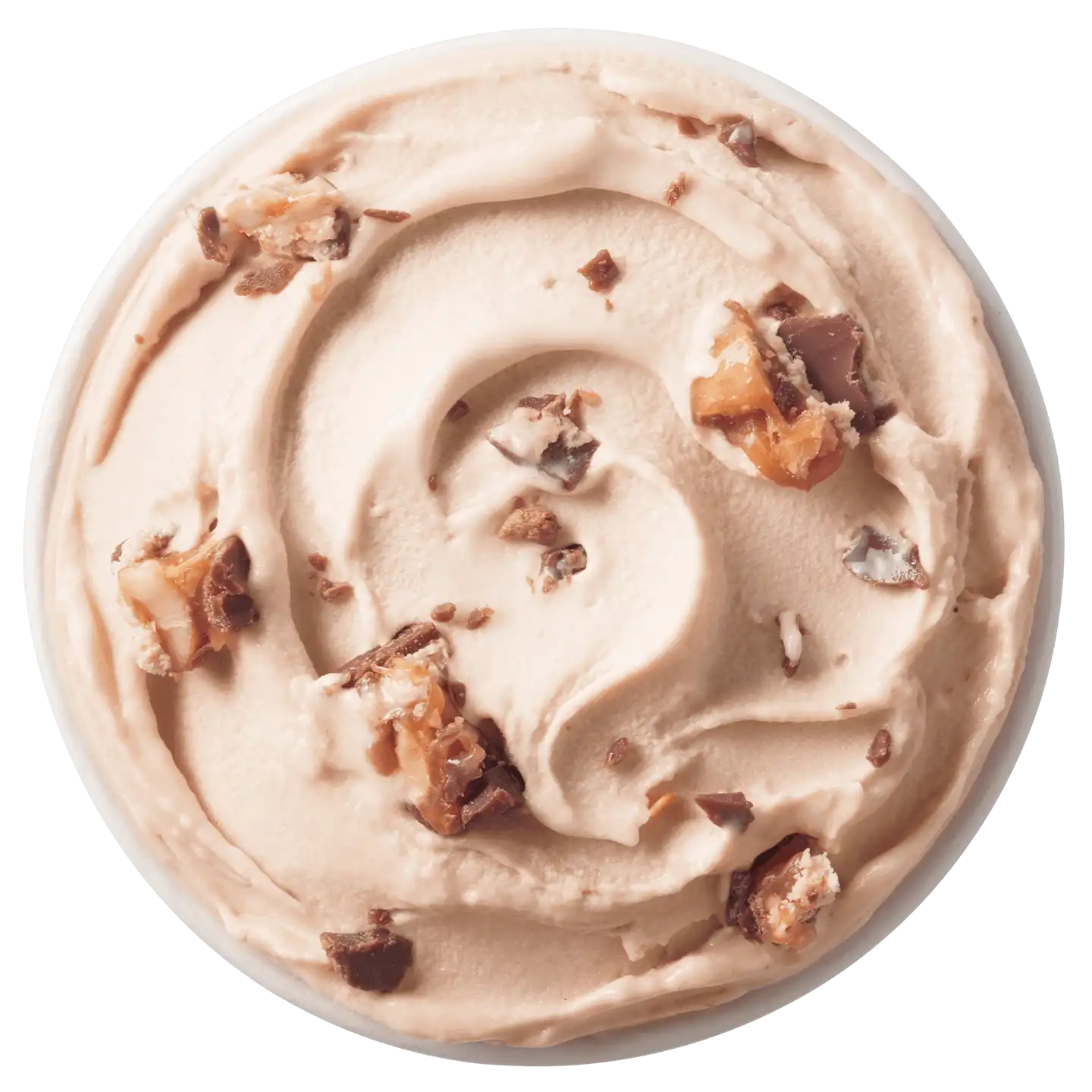 Snickers Blizzard de DQ con cuchara roja.