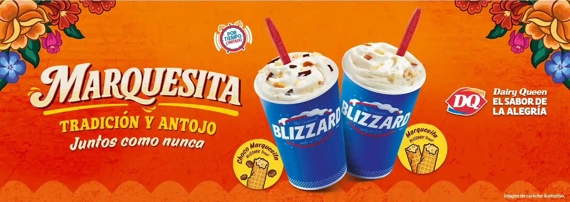 Choco Marquesita y Marquesita Blizzards con cucharas rojas.