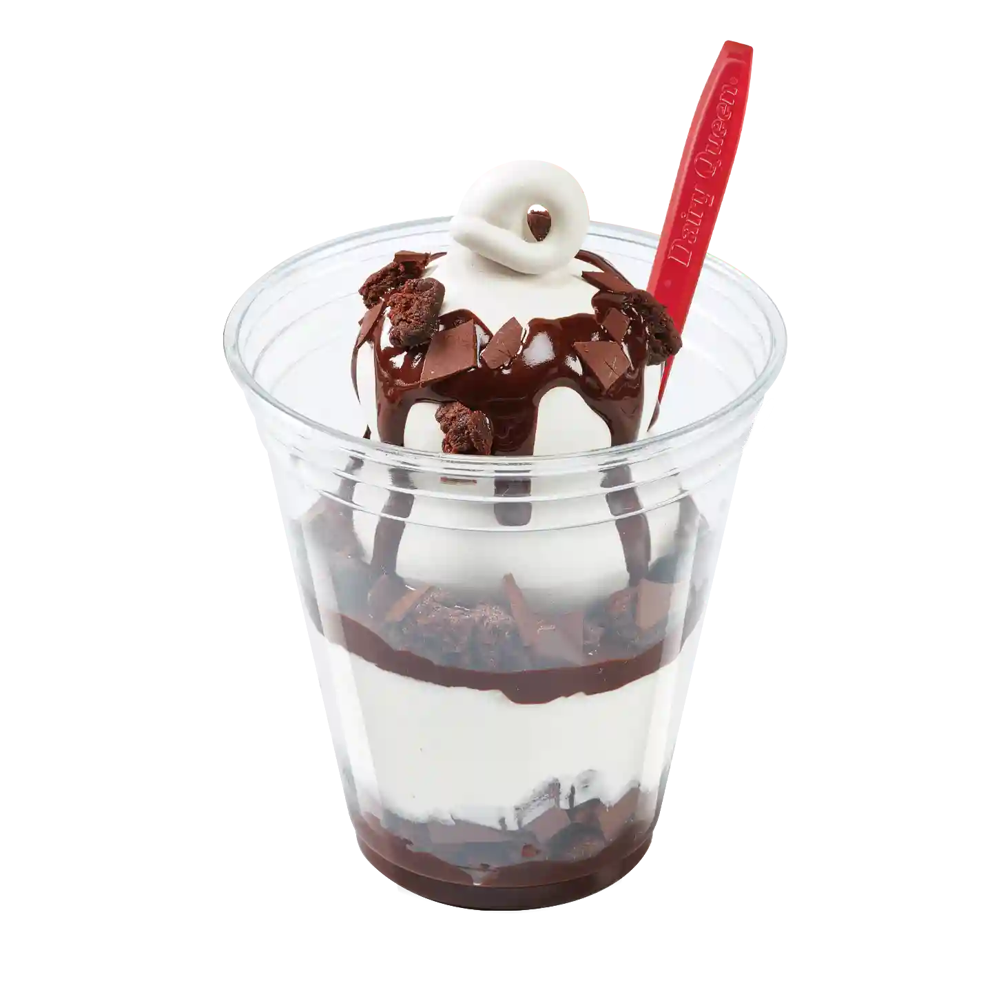 Triple Chocolate Parfait en un vaso del la marca DQ.