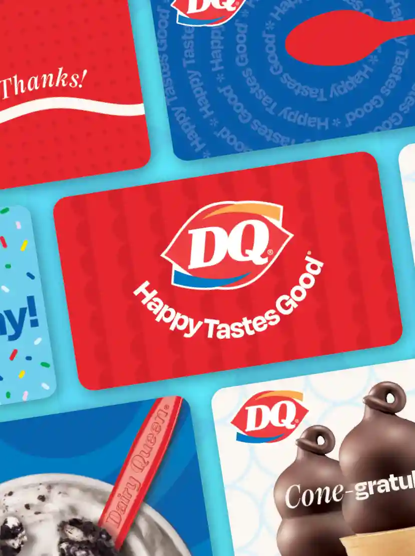 DQ gift cards with various designs