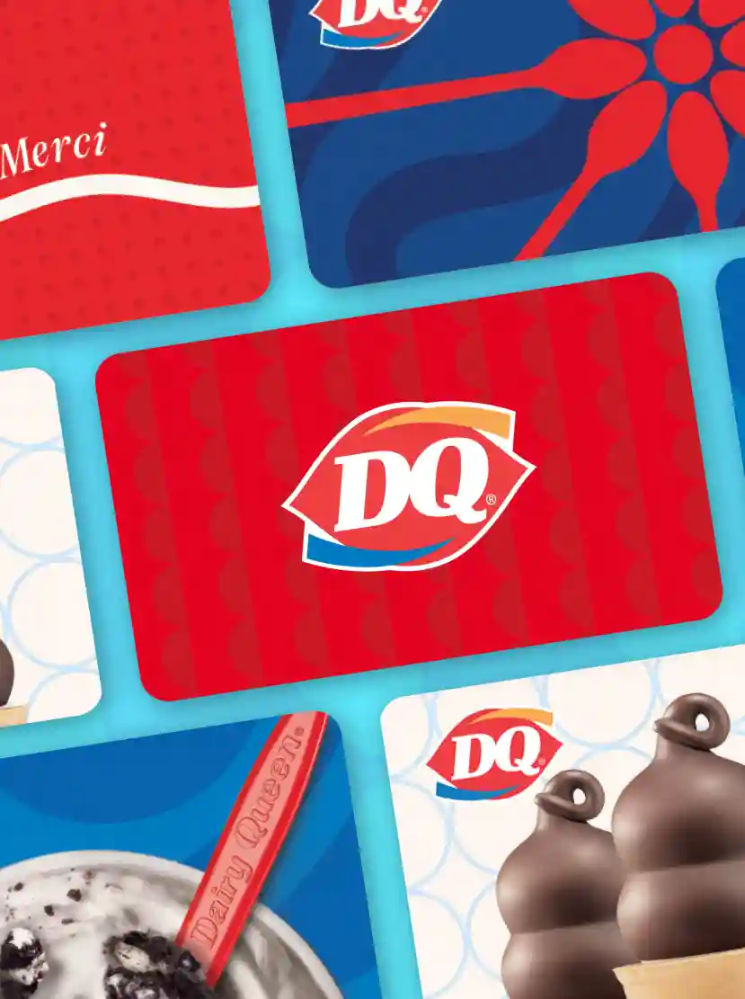DQ gift cards with various designs