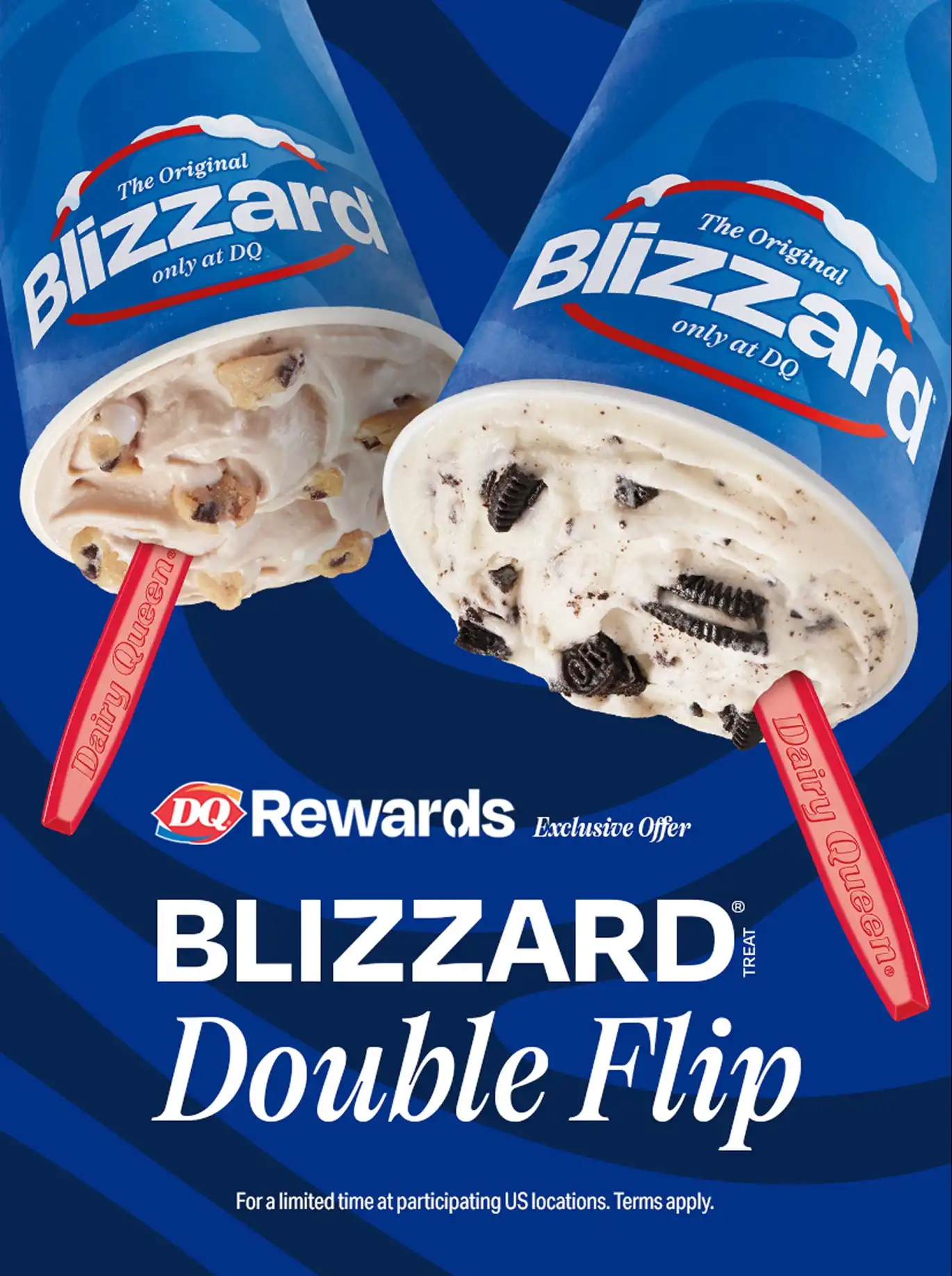 DQ Rewards Exclusive Offer Blizzard Treat Double Flip with two upside down Blizzard Treats